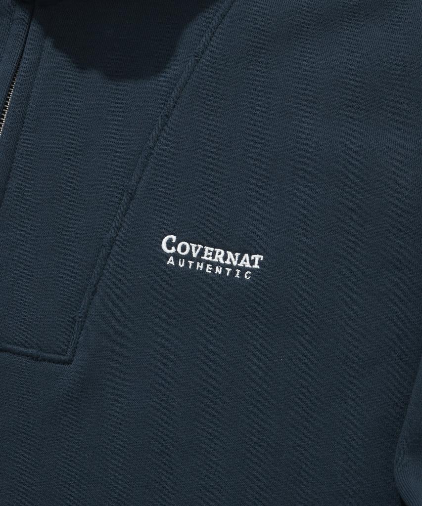 COVERNAT Damaged Half Zip Sweatshirt Navy