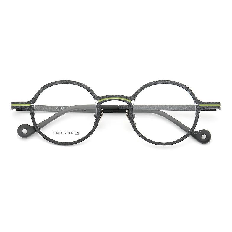 Retro Women Round Eyeglass Frames for Men Glasses Frames Pure Titanium Spectacles Fashion Optical Eyeglasses Frames Prescription C4