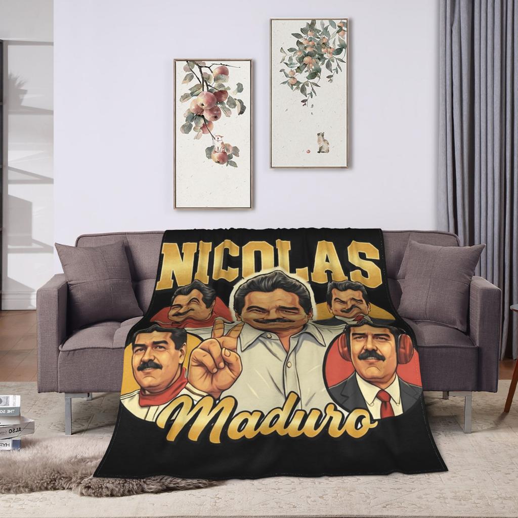 Venezuela Captured Live Maduro Blanket Warm Soft Funny Plush Throw Blanket For Bedroom Travel Flannel Bedspread Bed Cover
