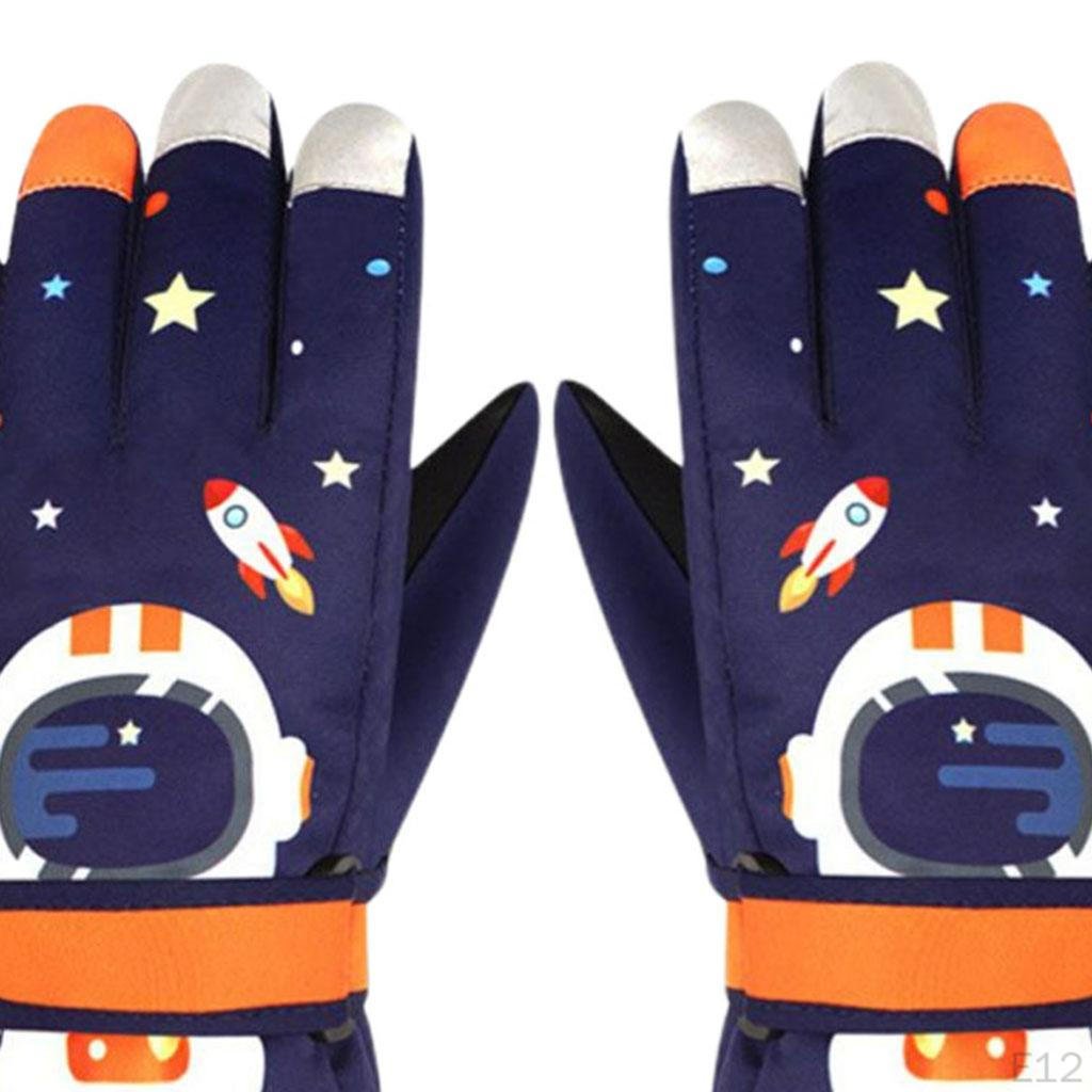 1 Pair Toddler Ski Kids Winter Gloves Waterproof Warm Adjustable