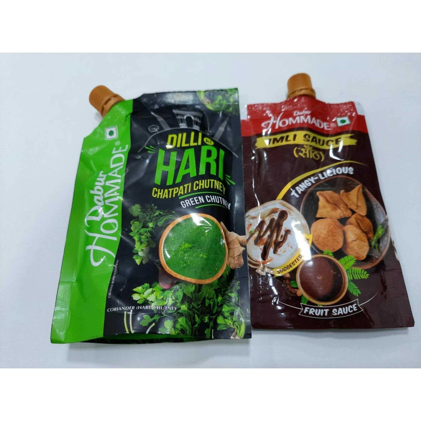 

RSINC HOMMEDE Hommade Dilli Ki Hari Chatpati Chutney Pouch, 200 Gm + 100GM IMLI JL286093829988