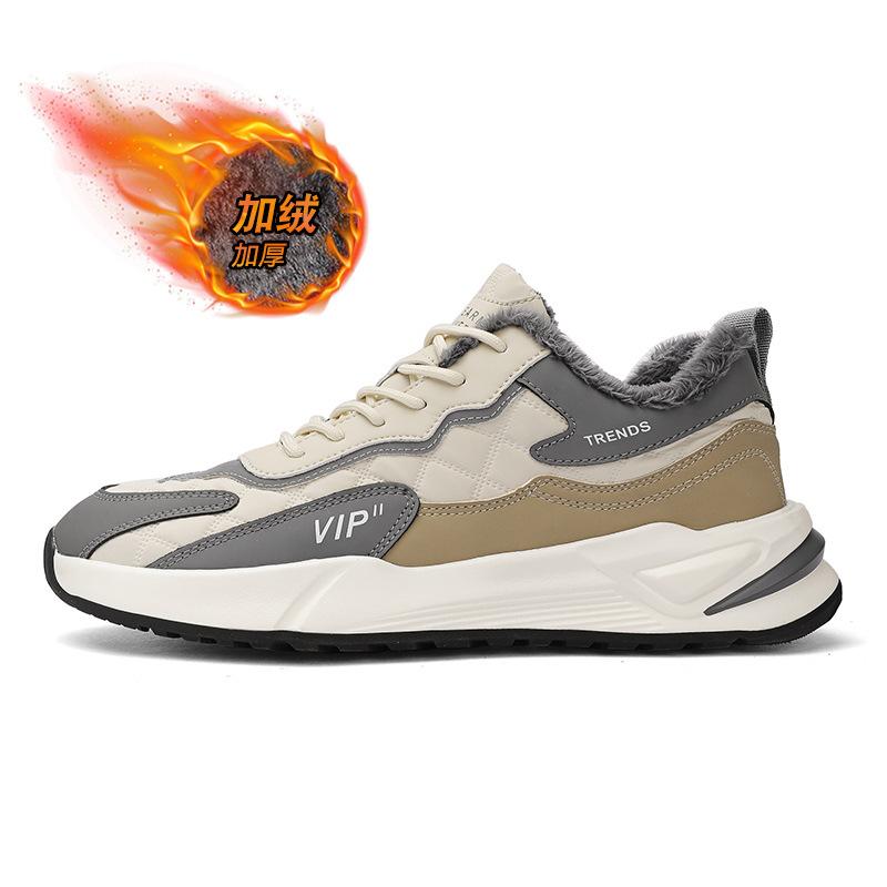 

Popcorn men s shoes autumn and winter new velvet trend versatile casual shoes light and comfortable thick-soled wear-resistant sports shoes 44