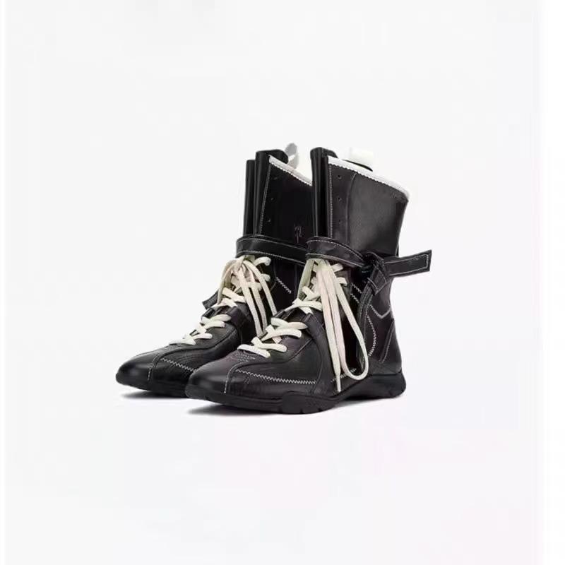 Small inner height increase duck hunting boots women's summer net boots boxing boots Martin short boots