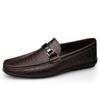 Men's Cross-Border Slip-On Leather Driving Moccasins - Casual Low-Top, Large Size Cowhide Shoes for Spring and Autumn