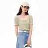 Ledian Women's Short Square-Neck Pullover Knit Top
