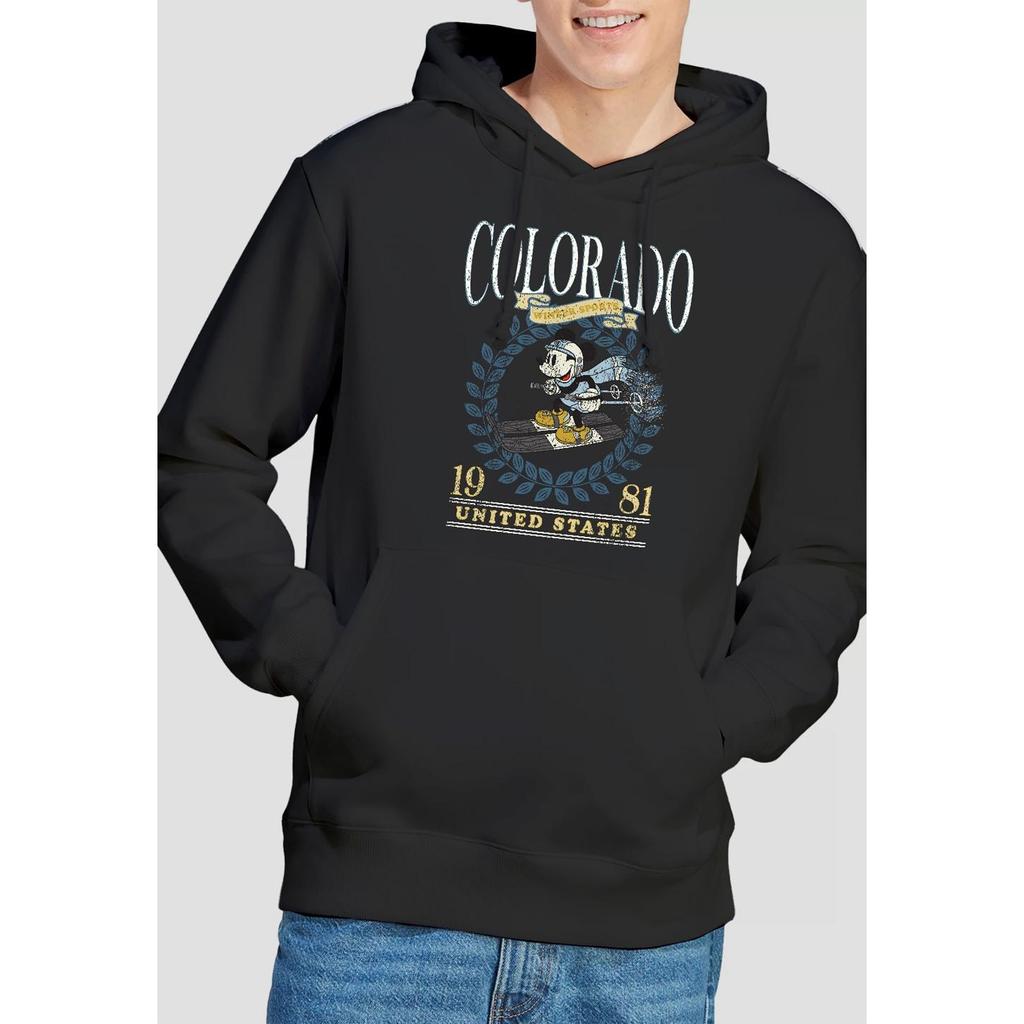 Disney Mens Colorado Ski Mickey Mouse Hoodie