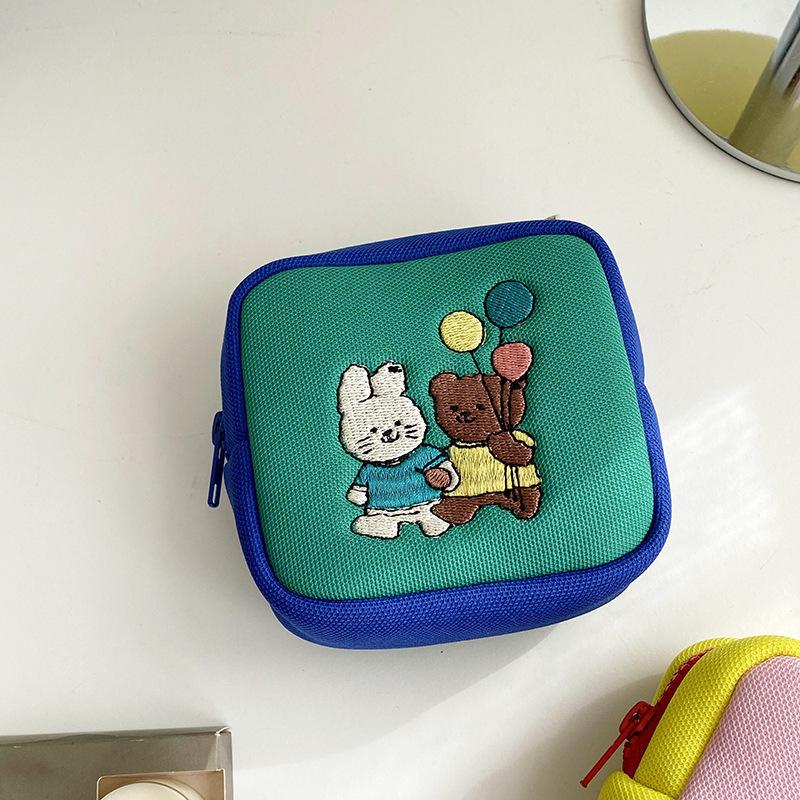 

Small Earphone Lipsticks Sanitary Pads Storage Organizer Pouch Case Mini Zipper Cartoon Makeup Cosmetic Bag Coin Purse Wallet зелёный