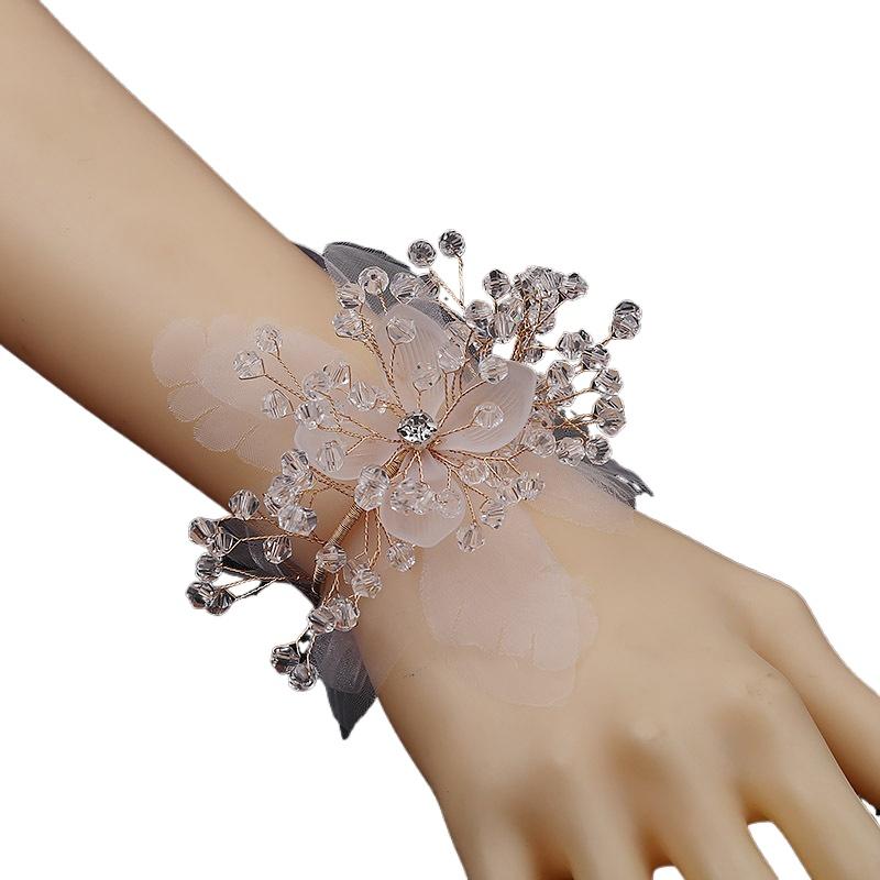 Ruban Marié Mariée Célébrations Fleur de Poignet Mariage Broche Bracelet Demoiselles d'Honneur Corsage Accessoires Bijoux Photographie