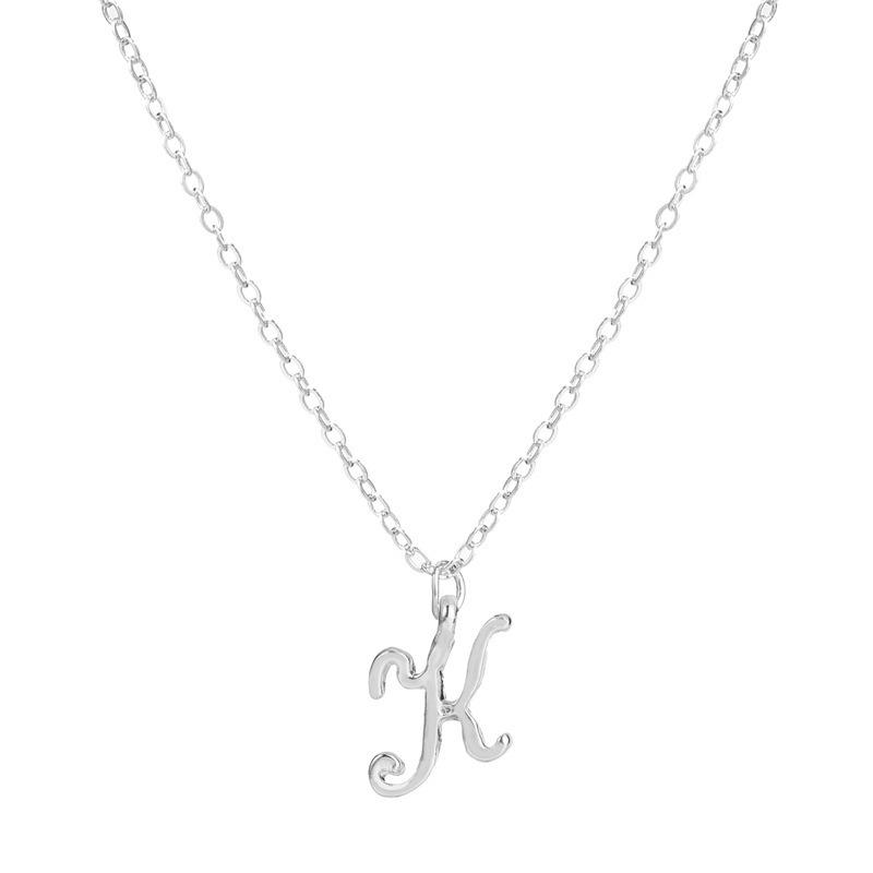 Elegant 26-Letter Uppercase Pendant Necklace: Simple and Fashionable European-American Clavicle Chain with Niche Design