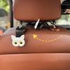 2Pcs Adorable 3D Cartoon Cat Car Seat Headrest Hooks - Universal Vehicle Storage Organizer For Handbags,Purses Coats Cute