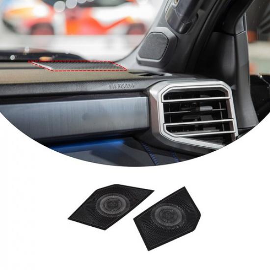 Black Steel Console Dashboard Horn Mesh Cover Trim For Toyota Tundra -2024