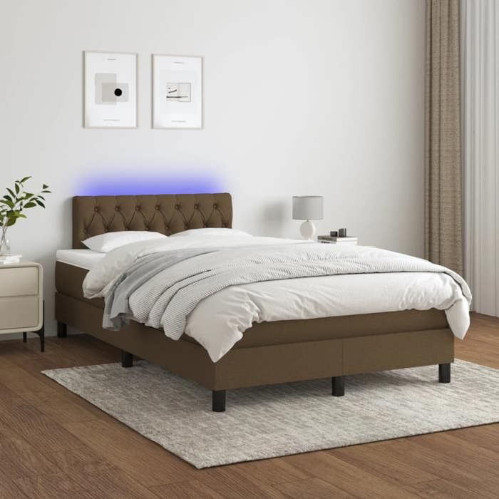 Maison Exclusive - Lattenrost Bett Matratze und LED Dunkelbraun 120x200 cm