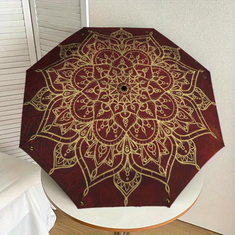 1pc Mandala Pattern Themed Umbrella -Home Travel Portable Outdoor Accessories, Multi-functional Umbrella Gift081604