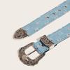 PU Leather Belts with Relief Flower Buckle Adjust Size Pin Buckle Waist Belt Woman Jeans Dresses Skirt Coat Waistband