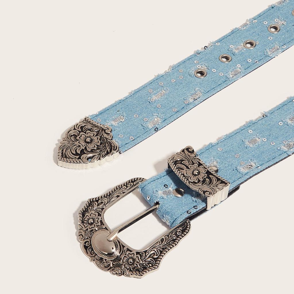 PU Leather Belts with Relief Flower Buckle Adjust Size Pin Buckle Waist Belt Woman Jeans Dresses Skirt Coat Waistband