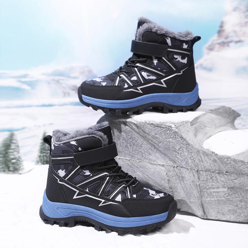 Kids' Winter Warm Plush Cotton Boots - Non-Slip, Wear-Resistant, High-Top, Waterproof Snow Boots