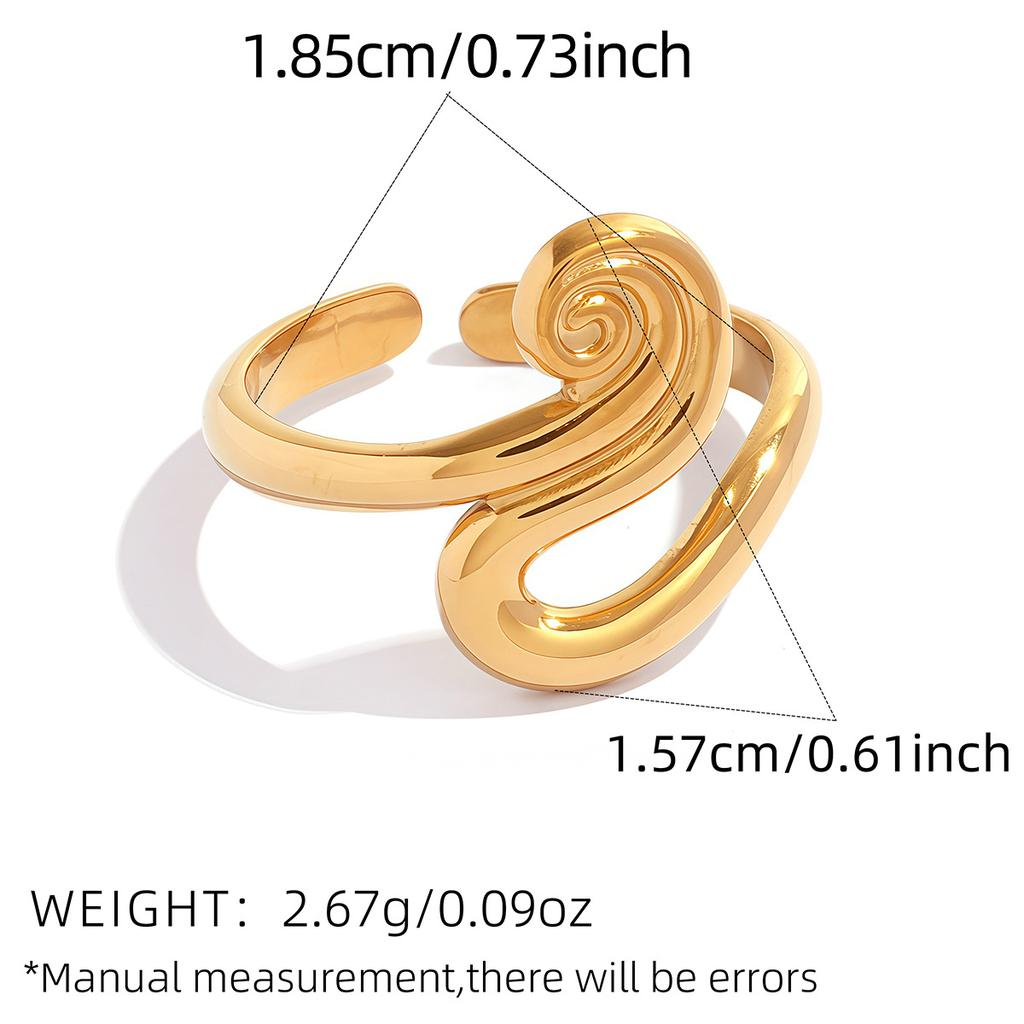 304 Stainless Steel Geometric Line Open Rings for Women Men Fashionable Individualized Design Finger Rings Jewelry Accessories