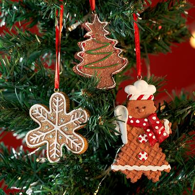 SAAKAR Resin Christmas Tree Gingerbread Pendant Snowflakes Train Decoration Christmas Atmosphere Props Accessories Holiday Gifts