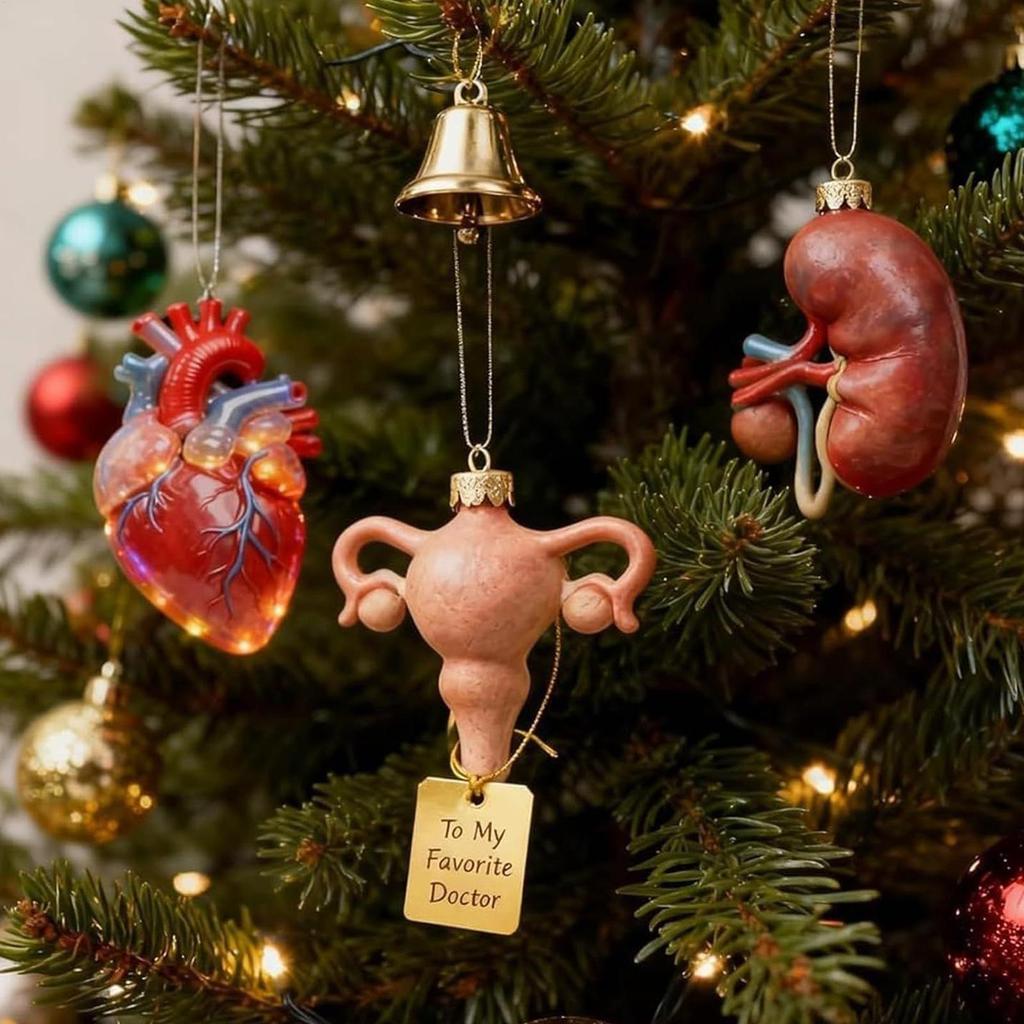 Anatomie Adventskalender Weihnachten 24-Tage 2D Acryl Anhänger Lustige Menschliche Anatomie Miniaturen für Ärzte Krankenschwestern Lehrer Studenten