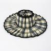 Women Straw Hat Plaid Print Summer Foldable Hat Wide Brim UV Protection Lightweight Breathable Beach Sun Hat