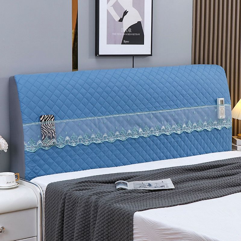 

Толстое стеганое полностью облегающее тканевое эластичное покрывало на прикроватную тумбочку Blue Headcover 1.2 m (60cm high)