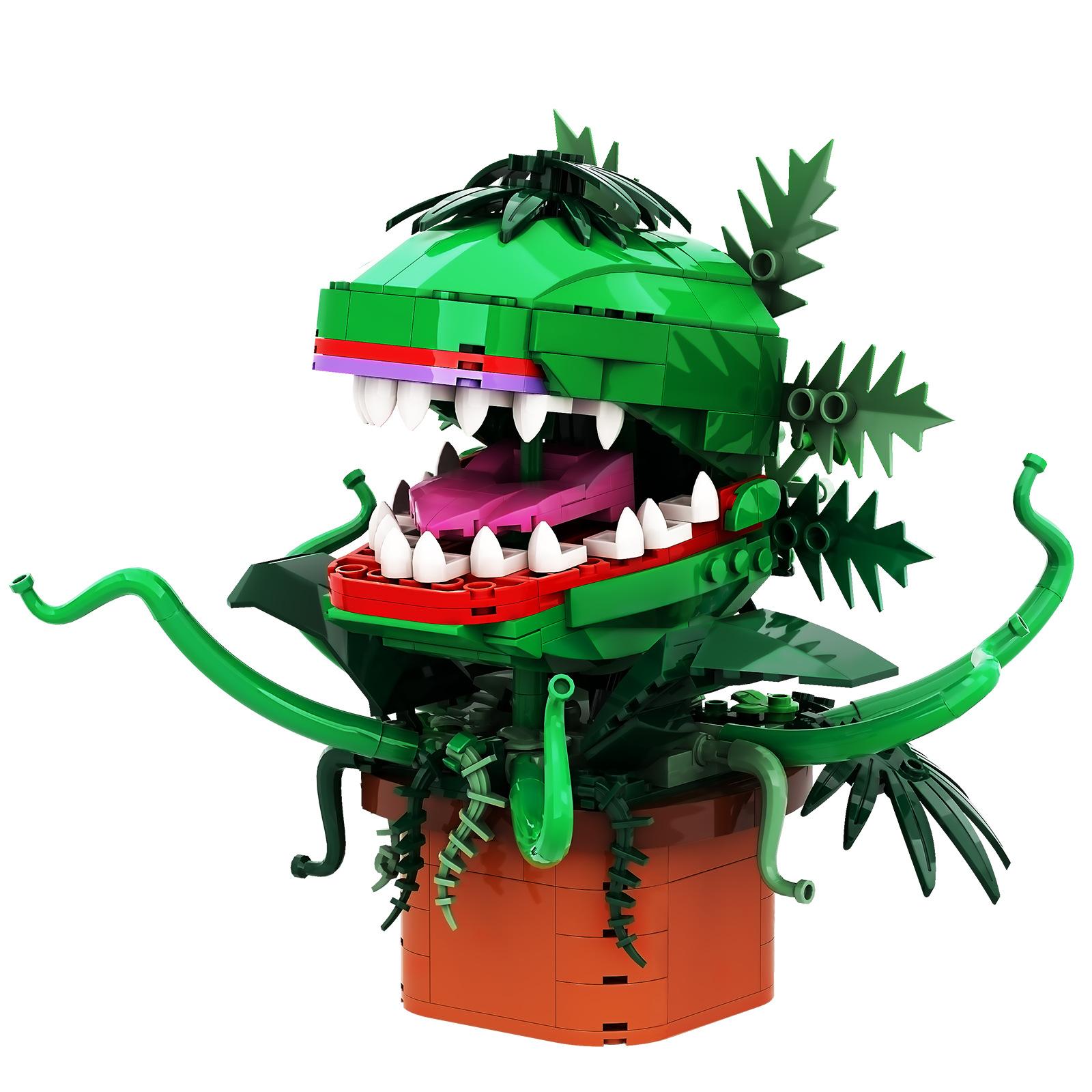 

471PCS Audrey II Chomper Flower Building Blocks Man Eater Little Shop of Horror Plants Bricks Model Toy For Fans Kid Gifts Paper Manual