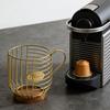 Metal Coffee Pod Wire Basket with Wooden Base Large Capacity Coffee Pod Holder for Kitchen Countertops   Coffee