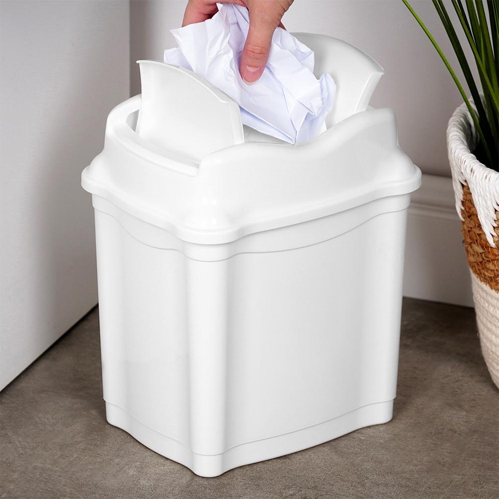 Plastic waste bin, white, 5 l
