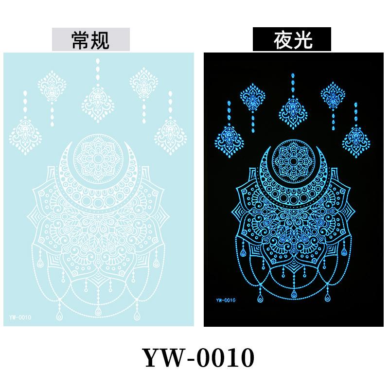 Blå Selvlysende Blonde Tatoveringsklistremerke Vanntett Midlertidig Tatovering Bryllup Ferie Tatovering