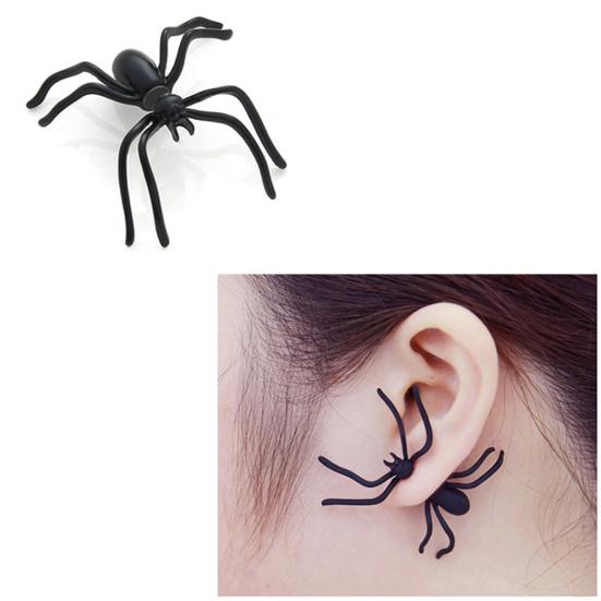 1Pc Fashion Halloween Scary Spider Shape Piercing Earring Ear Studs Jewelry