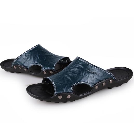 

Summer men s flip-flops open toe beach loafers Soft soled sandals breathable men s sandals slippers D310 42 синій