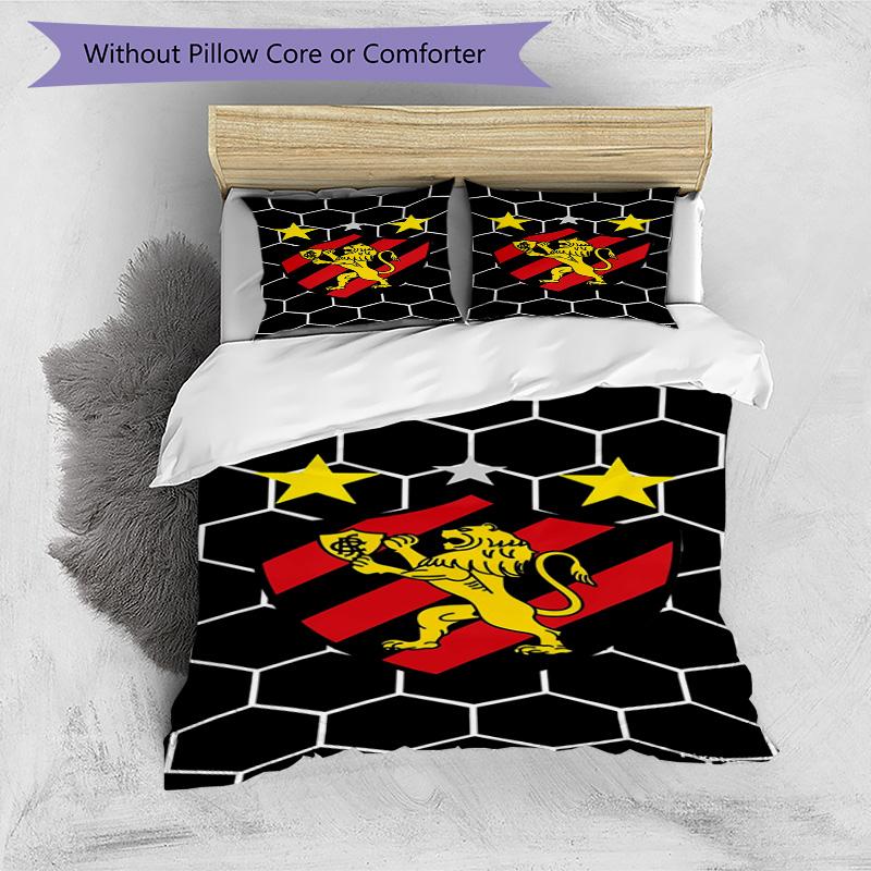 Sport Club Football Crest Printed Pattern Duvet Cover Set – includes 1 duvet cover and 2 matching pillowcases Bedroom decor Christmas gifts