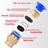 PC Male Thread Brass Pneumatic Quick Connectors 4~16mm Pipe to /8" 1/4" 3/8" 1/2" 3/4" Male Thread Air Pump Straight Joints 2Pcs