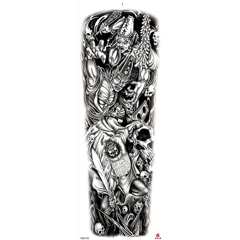 Waterdichte tattoo stickers voor de hele arm: Jezus, Maagd Maria, Kroon, Leeuw-ontwerp