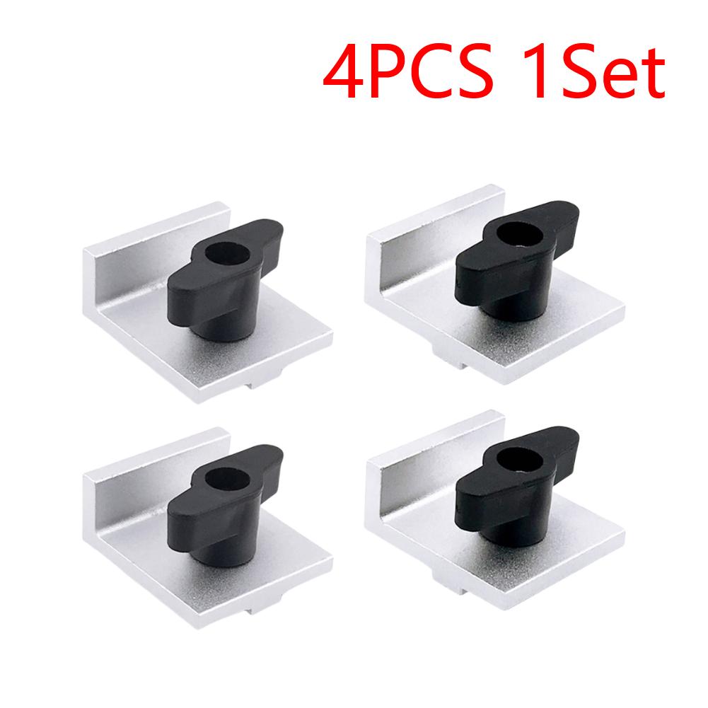 

4PCS/1Set Silver Short Stop Kit with Knobs Bi-Directional Stop Kit Wear Resist Bench Top Jig for Woodworking Sanding & Routing