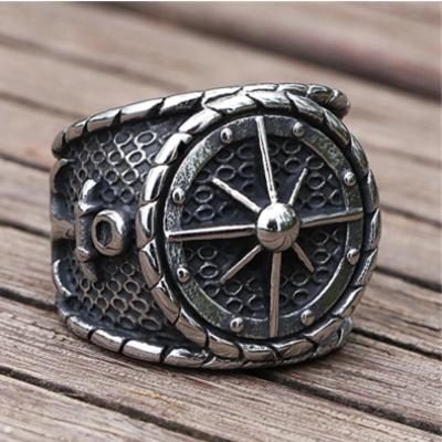 Vintage Viking Rune Signet Scandinavn Rings for Men Domineering Punk Nordic Amulet Jewelry Wholesale