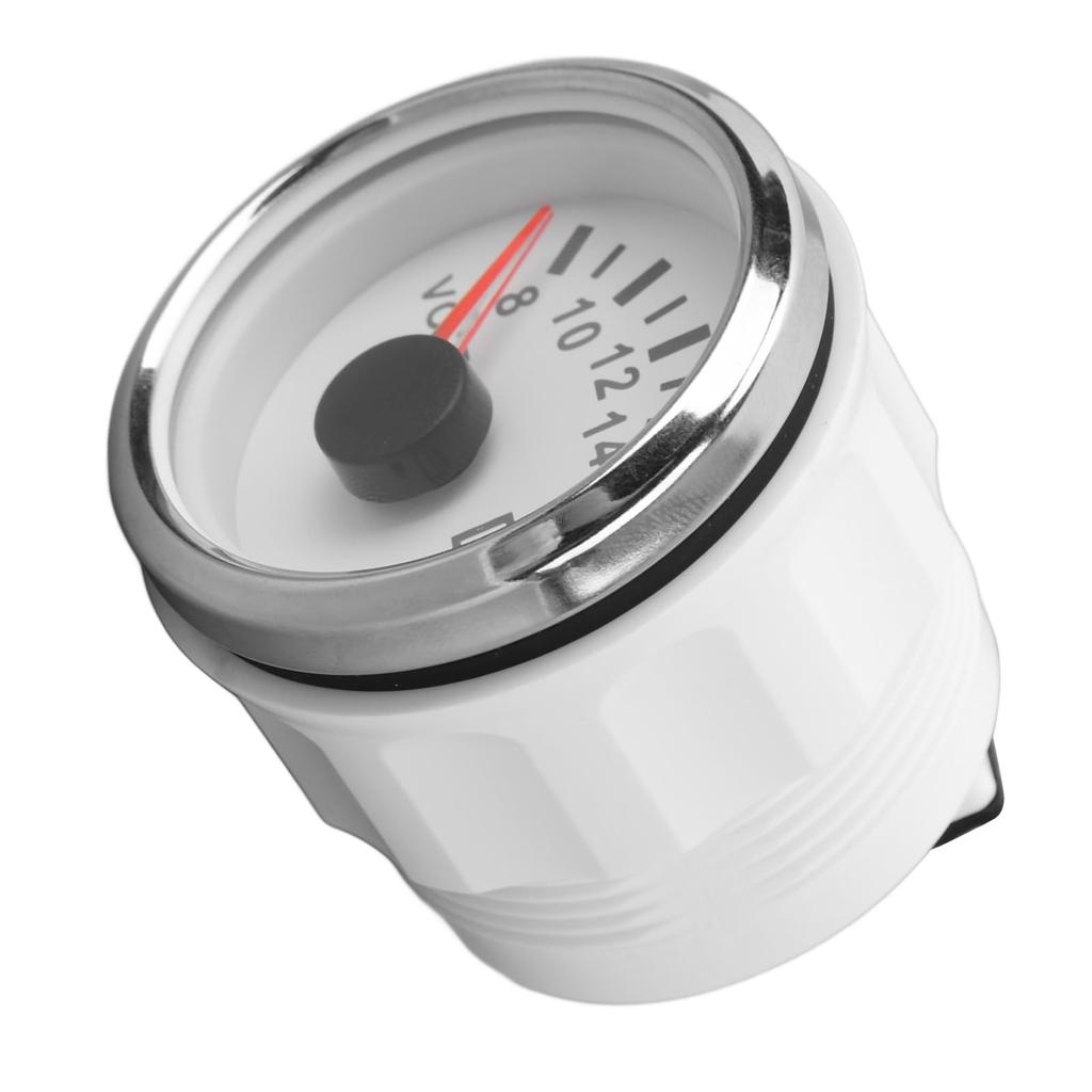 Boat Voltmeter, 52MM DC9-32V Pointer Voltmeter with Colorful Backlight, Vessel Voltmeter for RV, Yacht,