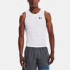 Under Armour HeatGear Compression Contrast Logo Sports Tank Top Men Tops White 1368352-100