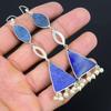 Friendship Day Sale Lapis Lazuli Gemstone Dangling September Earrings 925 Silver