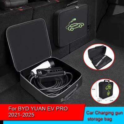 EV Car Portable Charging Cable Storage Carry Bag For BYD YUAN EV PRO 2021-2023 Waterproof Retardant Trunk Storage Box Accessory