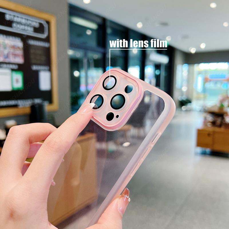 Soft Silicone Clear Case For iPhone 16 14 15 Pro 13 12 Pro Max 11 Camera Lens Protection Shockproof Transparent Phone Cover