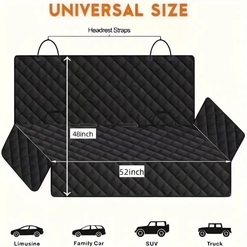 Advanced Car Seat Cushion, Rear Seat Car Seat Cover Protective Cover, Waterproof Bench Car Seat Cover, Anti-Slip Rear Seat Cover for Most Cars, чёрный
