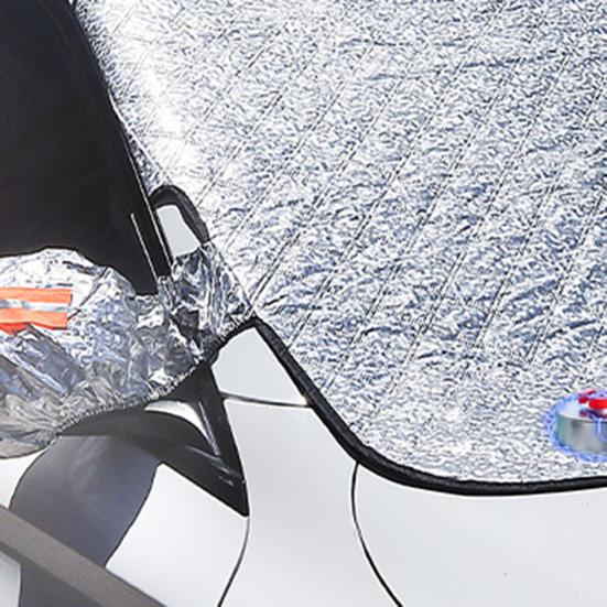 4-Layer Magnetic Windshield Snow Cover for Cars SUVs Trucks Full Coverage Frost Protector with Side Window