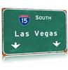 Placas de Metal de Las Vegas Sinalização de Direção da Interestadual 15 Sul, Rodovia do Aeroporto Sinal de Rua Vintage Fazenda Garagem Clube Wa