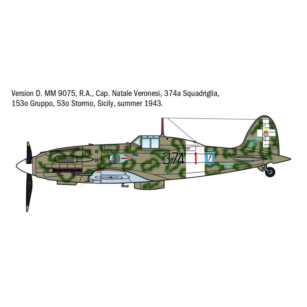 Italeri 1/72 Scale WW2 Italian Macchi MC.202 Folgore Ace Fighter Aircraft Plastic Model Kit IT1481
