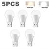 5Pcs 5V Super Bright LED Eye Protection Book Light Mini USB Plug Lamp Computer Mobile Power Charging USB Bulb Small Night Light