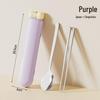 Dopamine Stainless Steel Cutlery Set with Chopsticks, Spoon & Storage Box for Kids, Students, and Office Workers