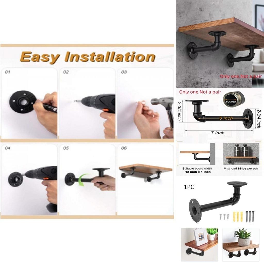 Retro Water Pipe Shelf Bracket Premium Quality Iron Material