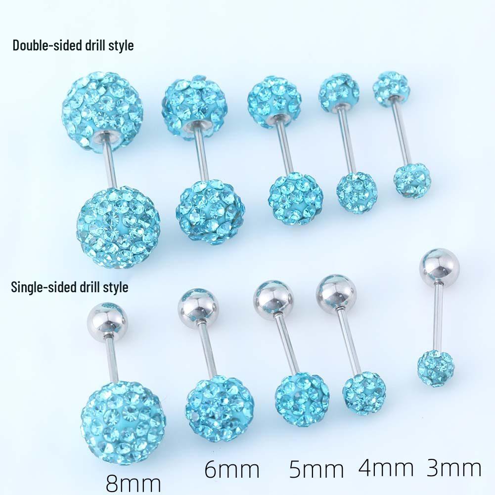 Кольцо-подкова С-образной формы с синим бриллиантовым шариком, Набор из титановой стали для носа и ушей, Высококачественные украшения для пирсинга.