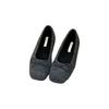 Flat bottom square head bow Doudou single shoes New spring French suede gentle evening shoes